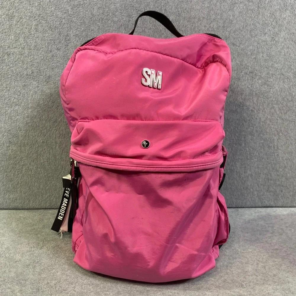 Steve Madden Backpack Women's Medium Pink Nylon Lightweight Logo Flaw Fair